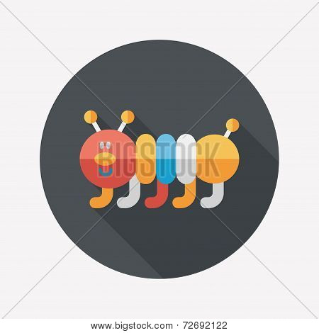 Caterpillar Flat Icon With Long Shadow,eps10