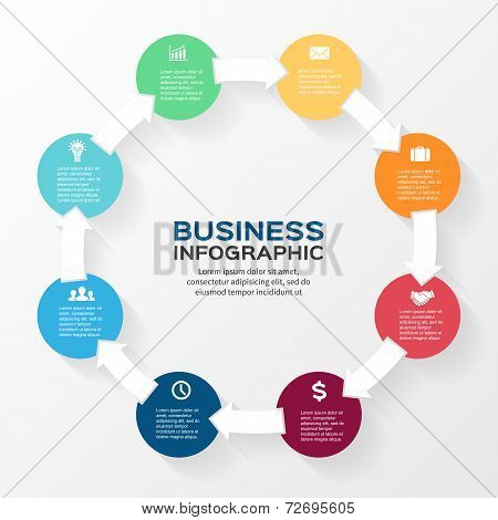 Vector circle arrows infographic. Template for diagram, graph, presentation and chart. Business conc