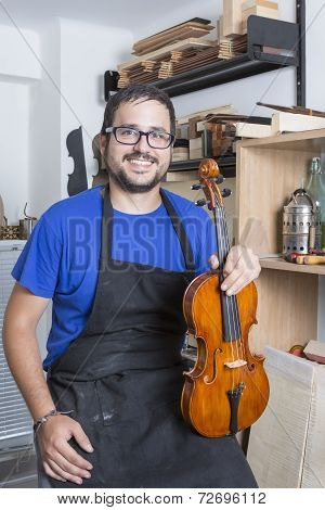 Luthier With A Violin