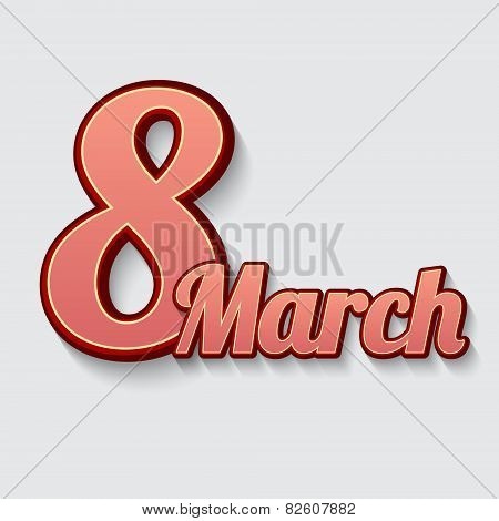 Handwritten text on March 8 vector