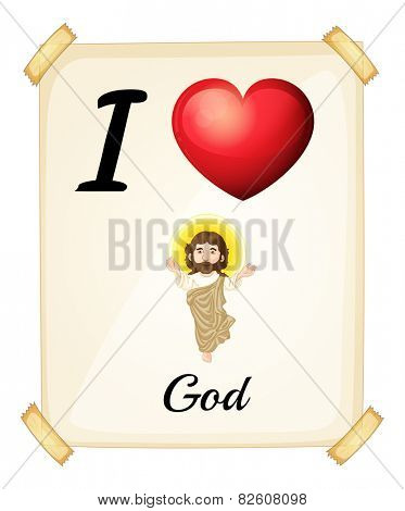 Illustration of I love God sign