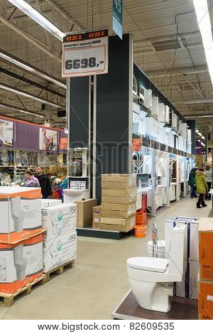 MOSCOW, RUSSIA - March 23, 2015: shopping in chain stores OBI. German retail chain stores of constru