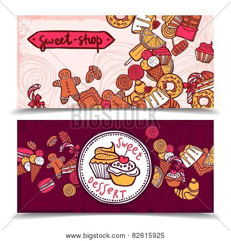 Sweetshop vintage candy banners set