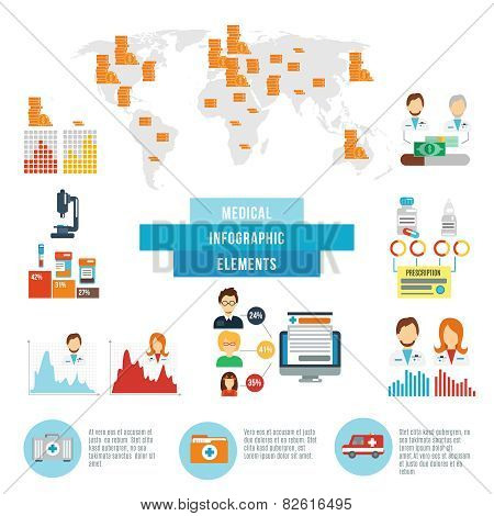 Medical data facts infographic elements