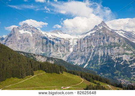 Schreckhorn In Swiss Alps