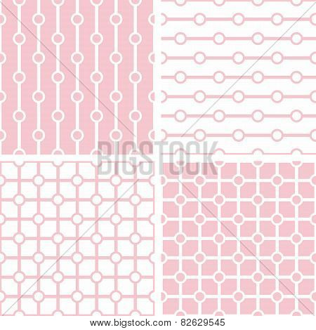 Tile vector pink and white pattern or simple geometric background