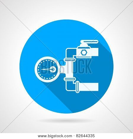 Round vector icon for pressure gauge