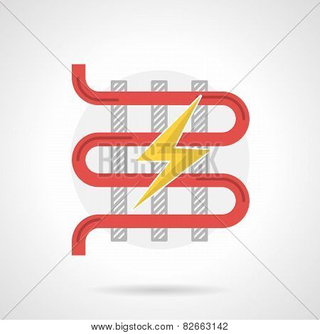 Colorful vector icon for electric heated floor