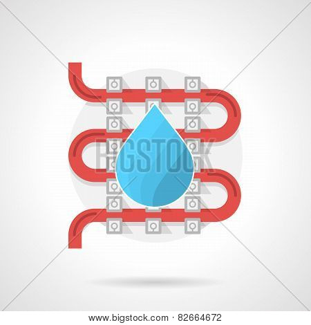 Colorful vector icon for water heated floor