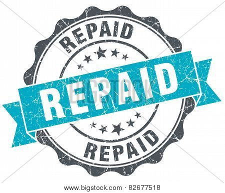 Repaid Vintage Turquoise Seal Isolated On White