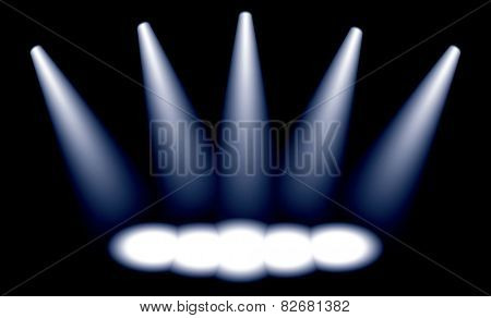 vector background with five blue spots
