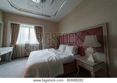 GABALA - MAY 18: Room in Riverside Hotel on May 18, 2014 in Gabala, Azerbaijan. Riverside hotel is first 5 star hotel in Gabala, Azerbaijan