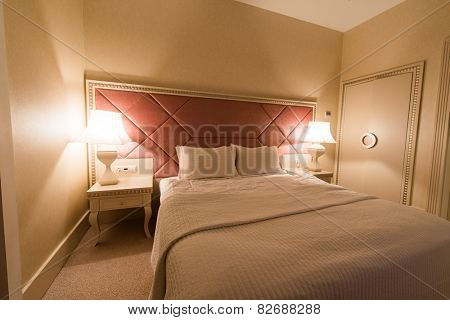 GABALA - MAY 18: Room in Riverside Hotel on May 18, 2014 in Gabala, Azerbaijan. Riverside hotel is first 5 star hotel in Gabala, Azerbaijan
