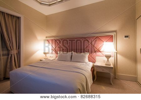 GABALA - MAY 18: Room in Riverside Hotel on May 18, 2014 in Gabala, Azerbaijan. Riverside hotel is first 5 star hotel in Gabala, Azerbaijan