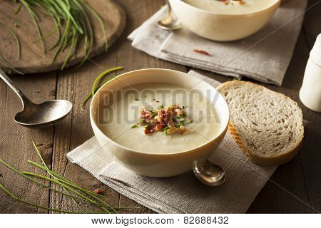 Homemade Creamy Potato And Leek Soup