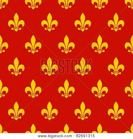 Fleur de lys seamless pattern. Endless background