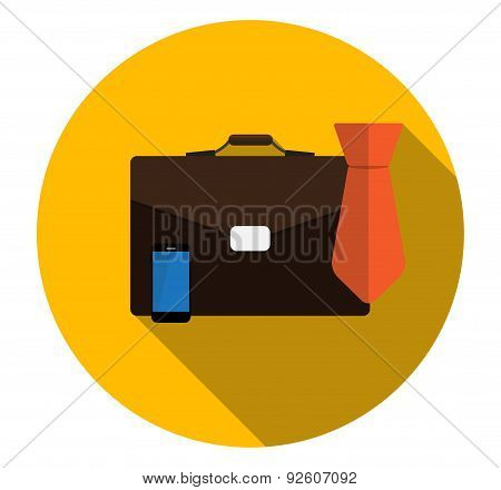 Business Proces Icon Flat Icon with Long Shadow, Vector Illustra