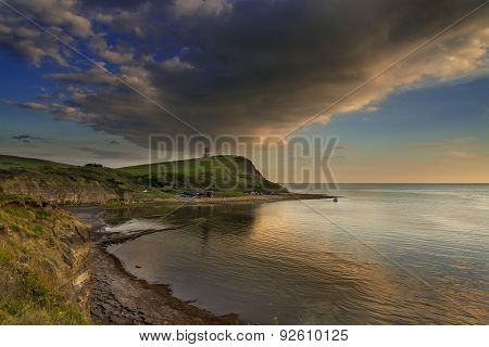 Sunset Over The Cliffs At Kimmeridge