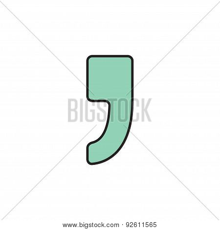 Vector comma icon. Eps10