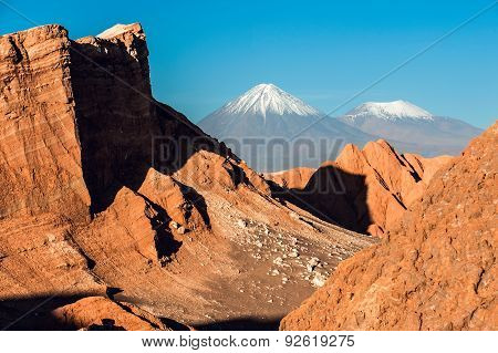Volcanoes Licancabur And Juriques, Cordillera De La Sal, Atacama Desert, Chile