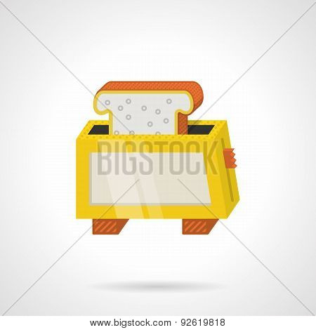 Yellow toaster flat color vector icon