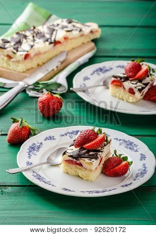 Mom's Dessert With Fresh Strawberries