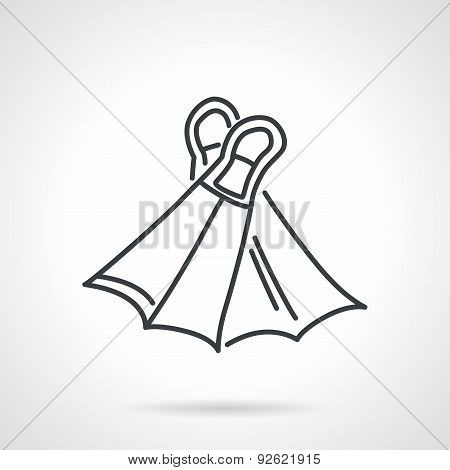 Flippers linear vector icon