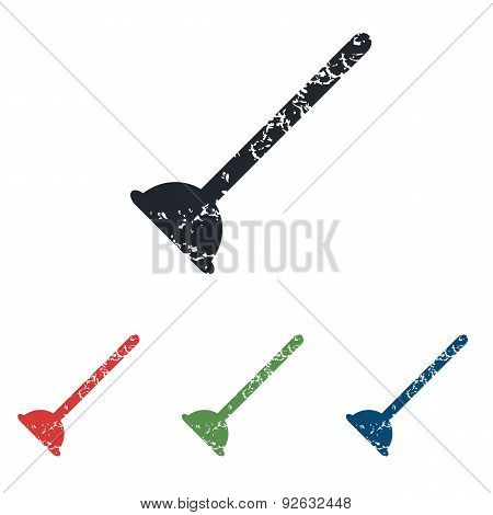 Plunger grunge icon set