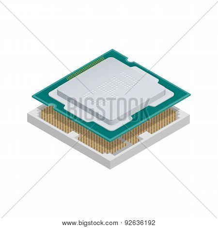 Processor Isometric Detailed Icon