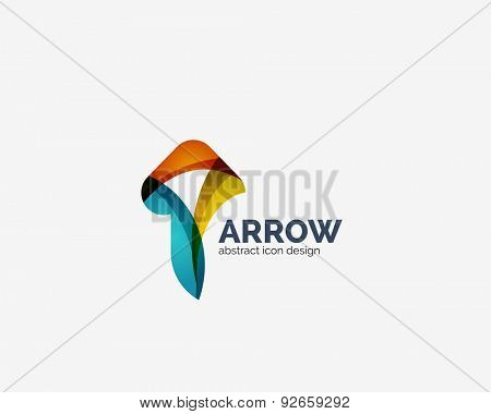 Clean moden wave design arrow company logo, business icon made of overlapping elements