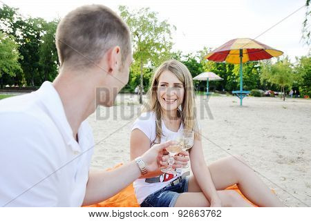 Couple Drinking Champagne
