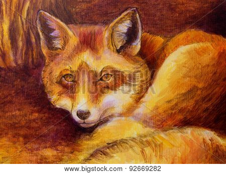Monochromatic Fox Painting
