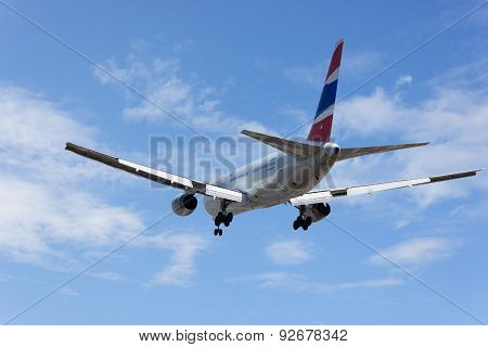 Boeing 767 Landing In Phuket International Airport. Thailand
