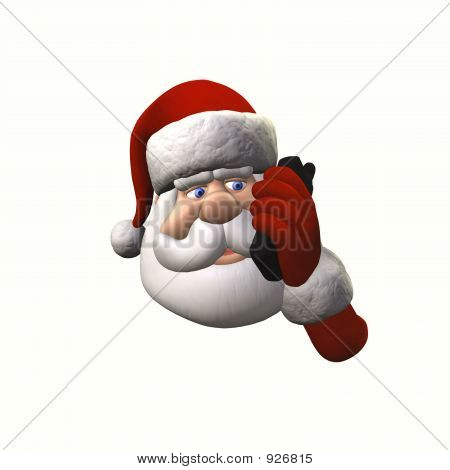 Santa en celular - aislado