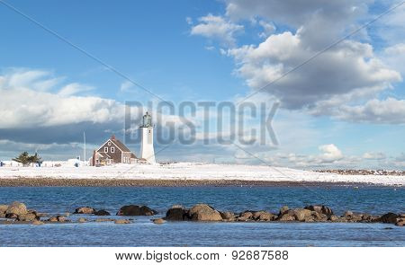 Scituate Lighthouse In South Shore Of Boston