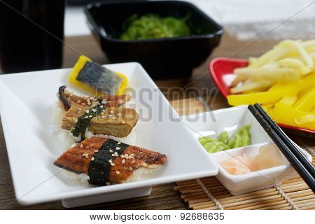 Japanese traditional sushi set