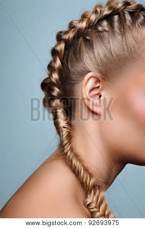 Beauty Model With Pigtails