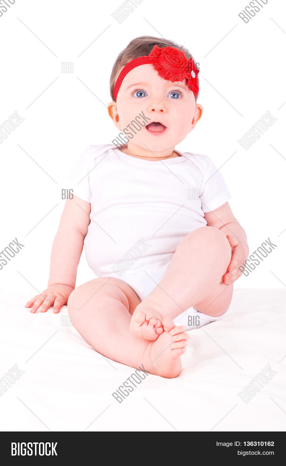 Baby Girl Red Ribbon Image & Photo (Free Trial) | Bigstock