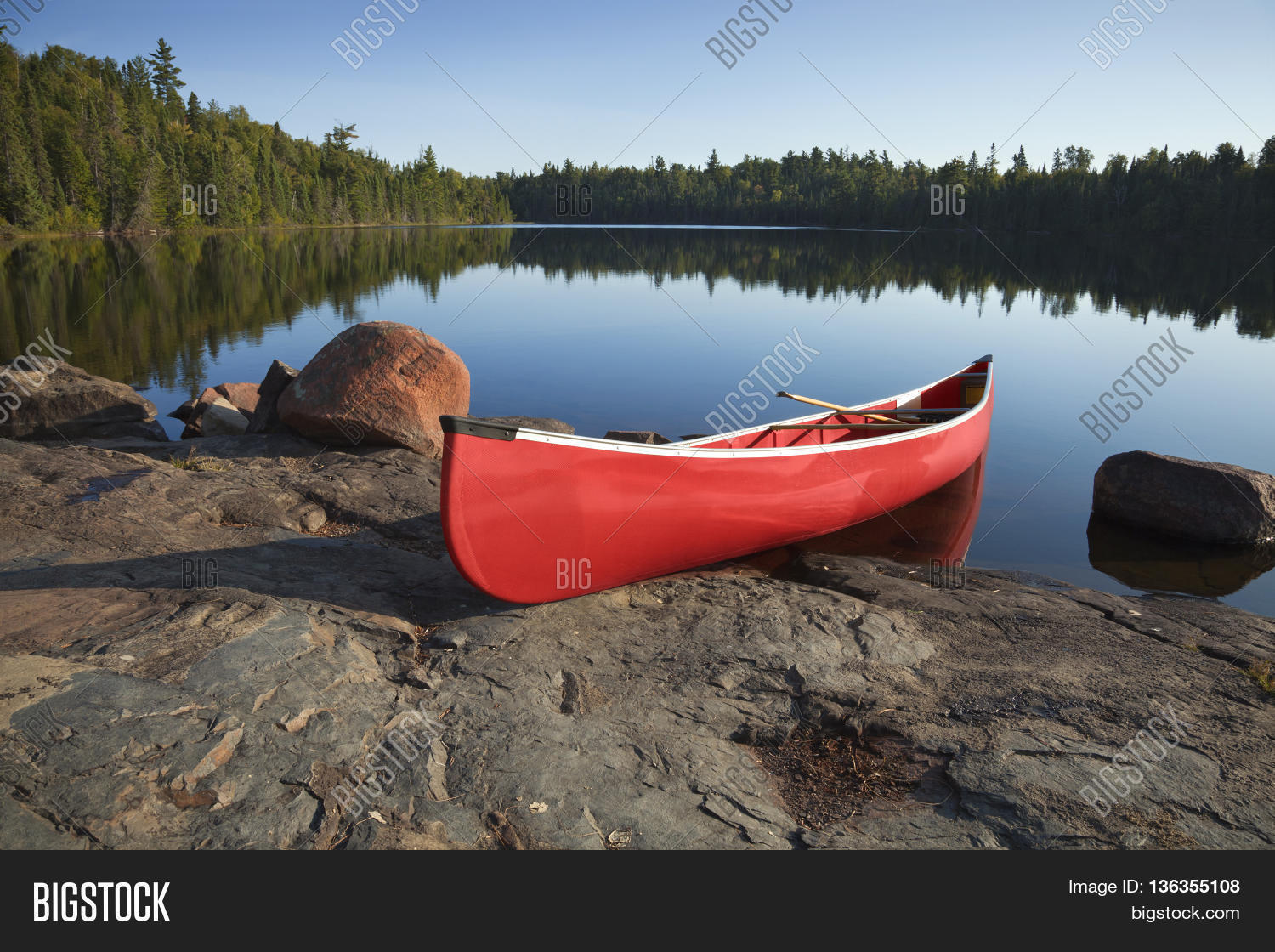 Red Canoe Rests On Image & Photo (Free Trial) Bigstock