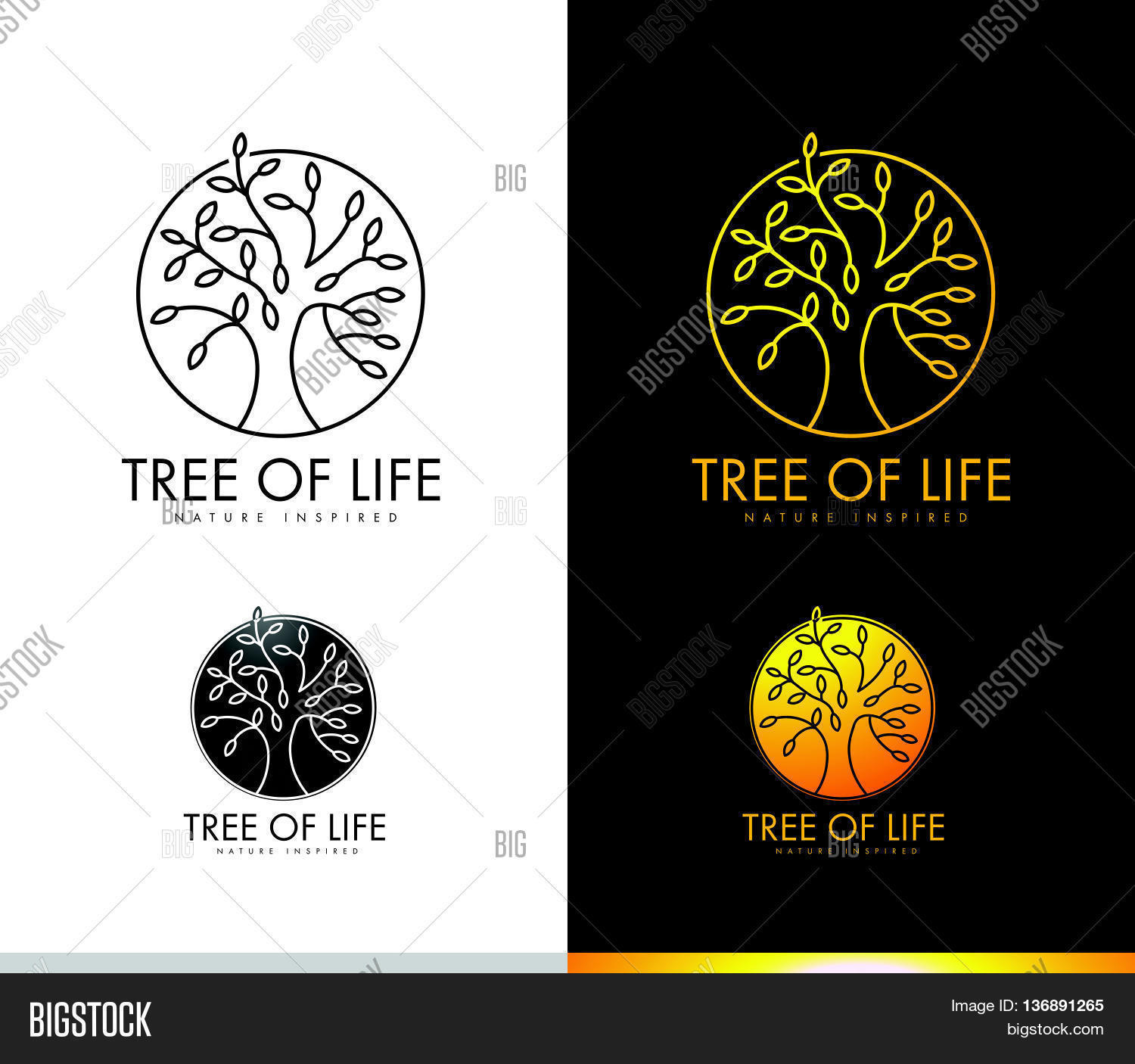 Monogramed Tree Monogram Tree Logo Vector & Photo (Free Trial) | Bigstock
