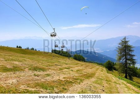 Hilly landscape in sunny weather