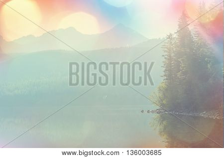 Sunrise scene on lake
