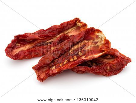 Dried tomatoes isolated on white background cutout