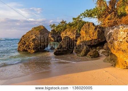 Padang Padang Beach in Bali Indonesia - nature vacation background