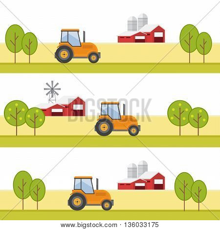 Agriculture and Farming. Agribusiness. Rural landscape eps10