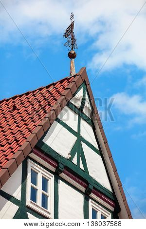 Traditional medieval architecture of Germany with timber framing
