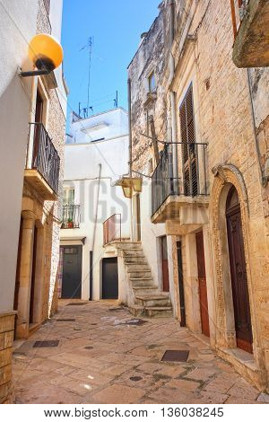 Perspective of an alleyway of Turi. Puglia. Italy.