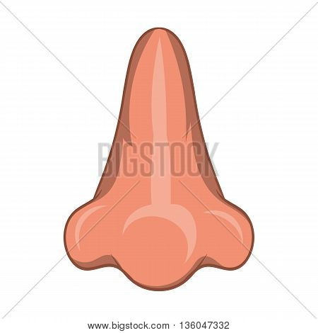 Nose icon in cartoon style isolated on white background. Human organs symbol