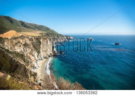 Scenic View of the California Coastline Pacific Highway 1