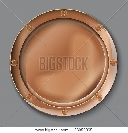 Vector Illustration Of Empty Copper Plate